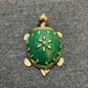 Dhokra Brass Decorative Tortoise - Green - Small