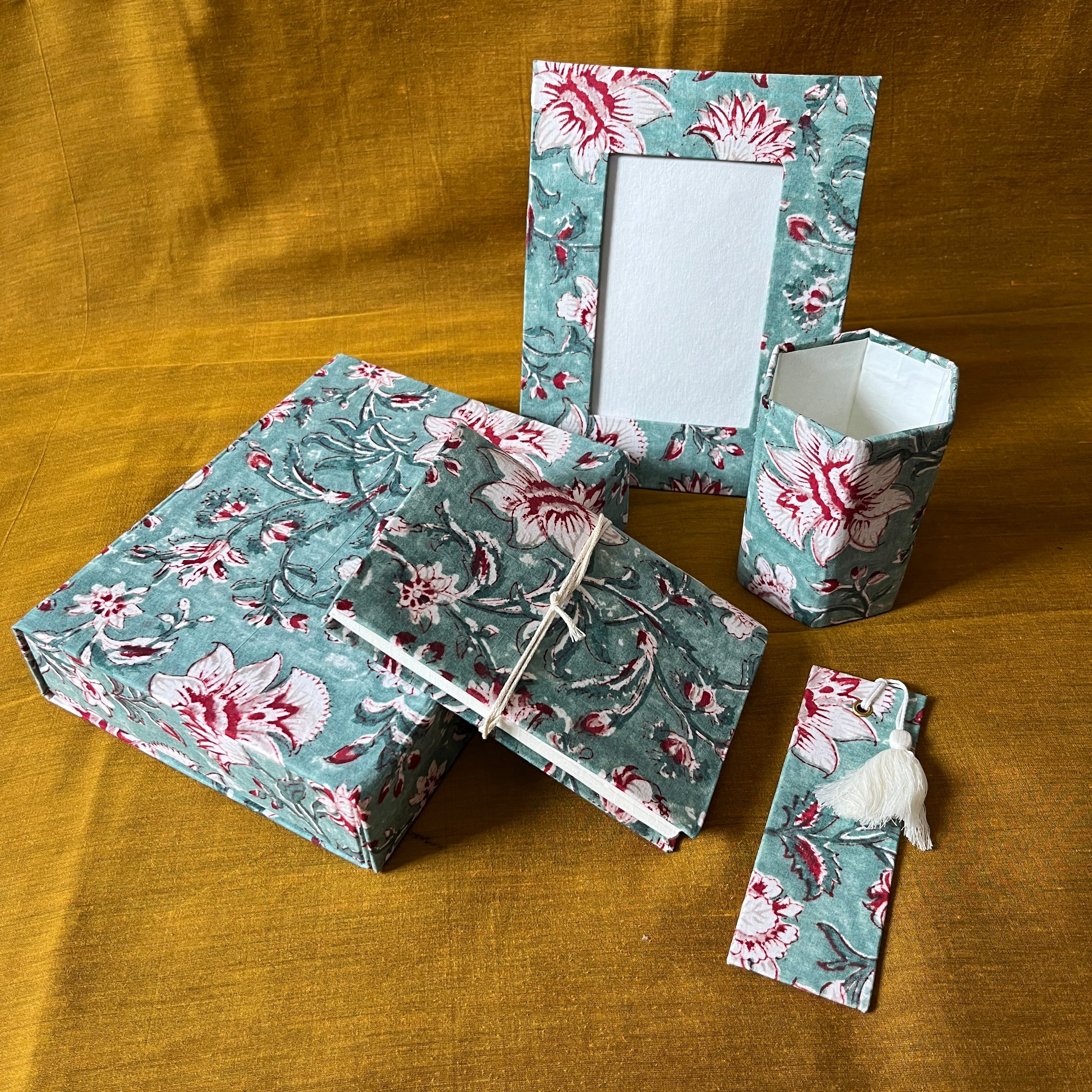 Turquoise Musings: Hand Block Printed Fabric Covered Diary