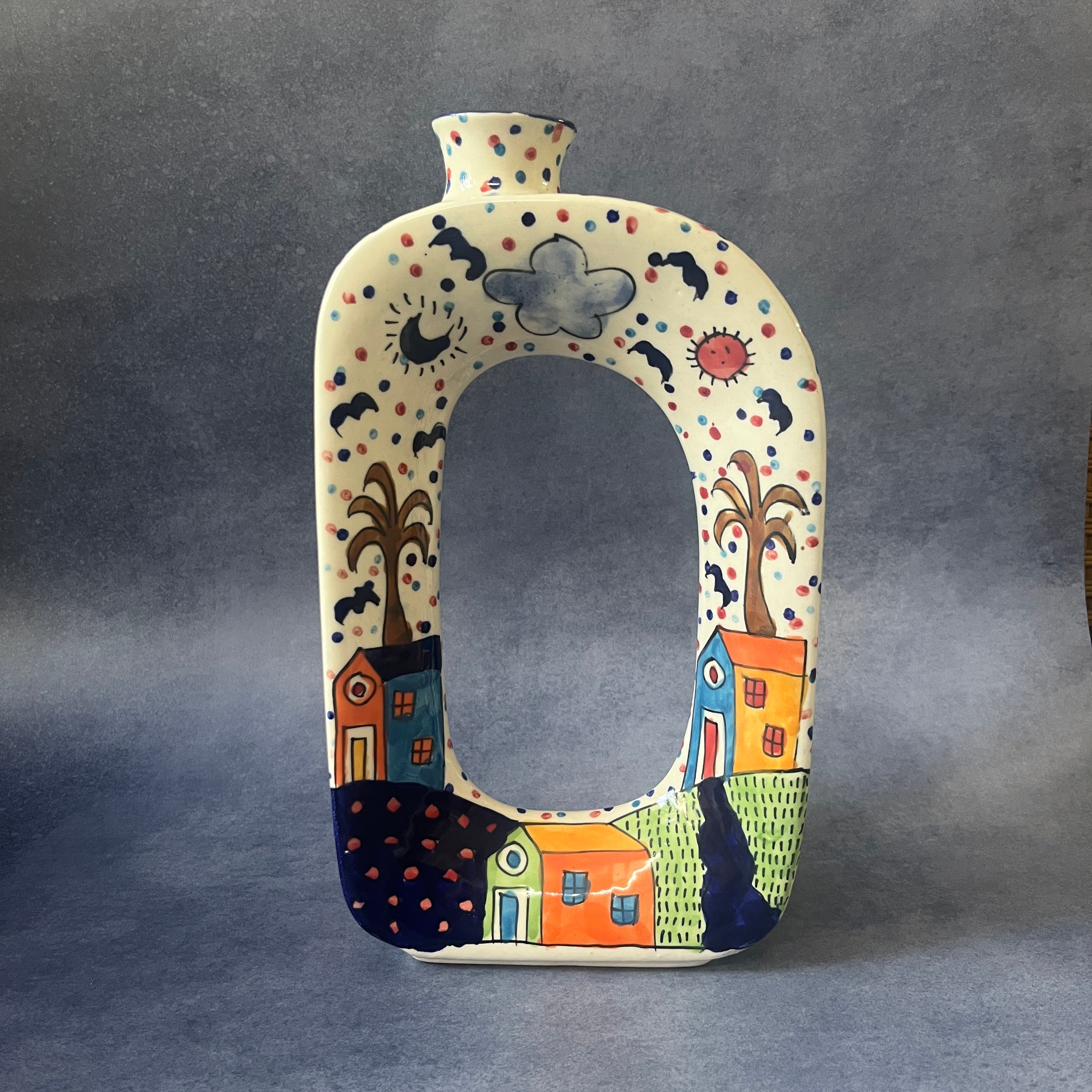 Ceramic Donut Vase - Village Vista Print