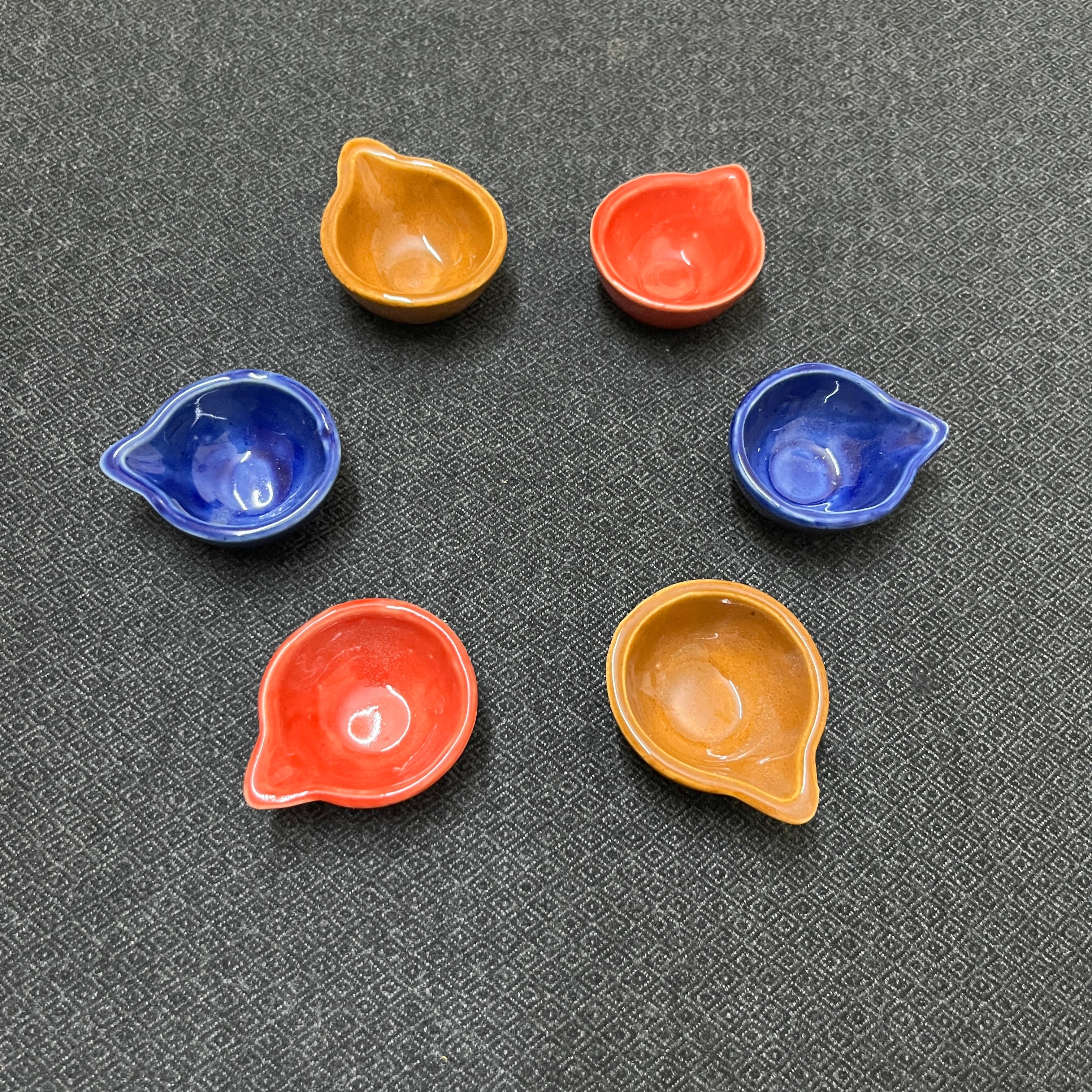 Ceramic Traditional Diya (Set of 6)