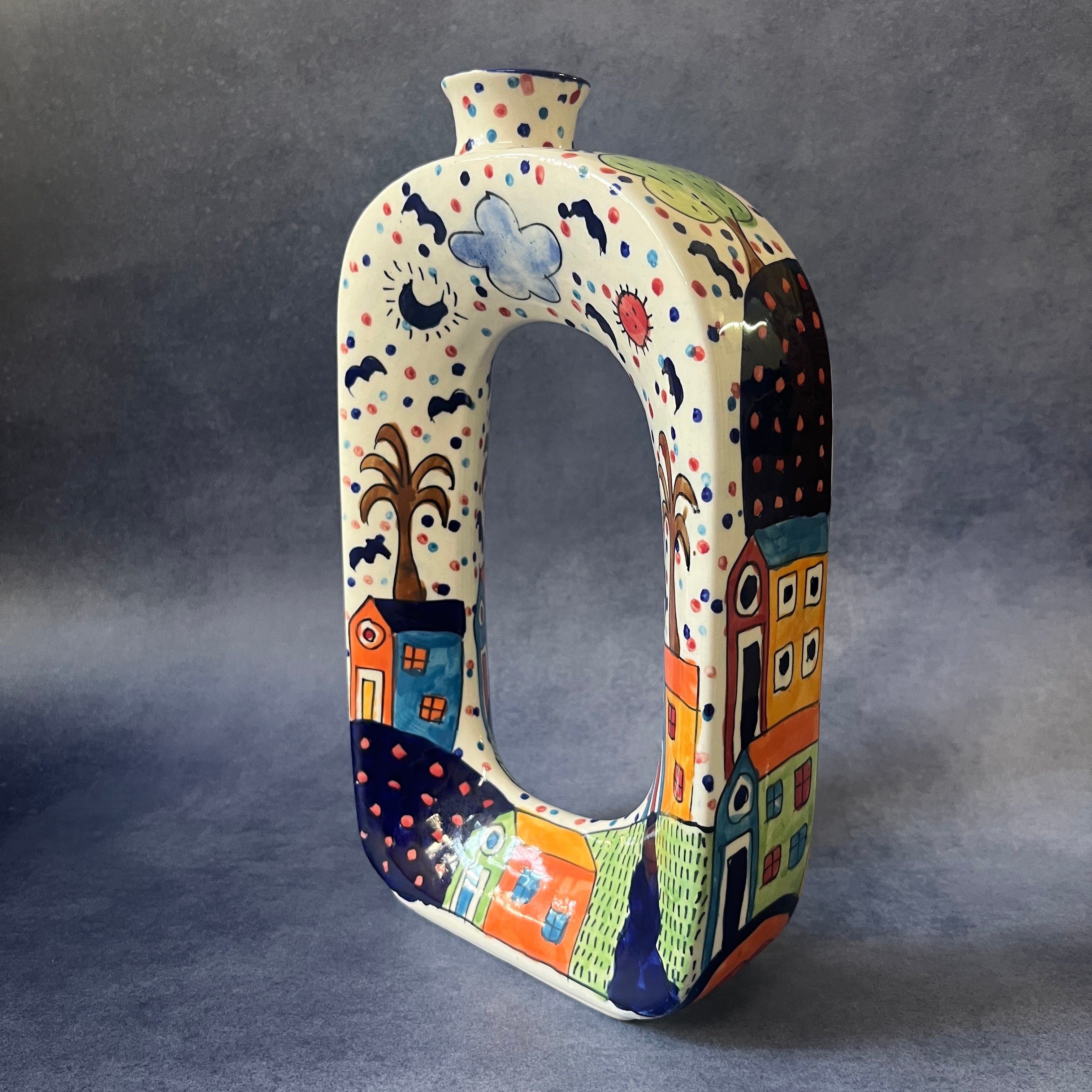 Ceramic Donut Vase - Village Vista Print