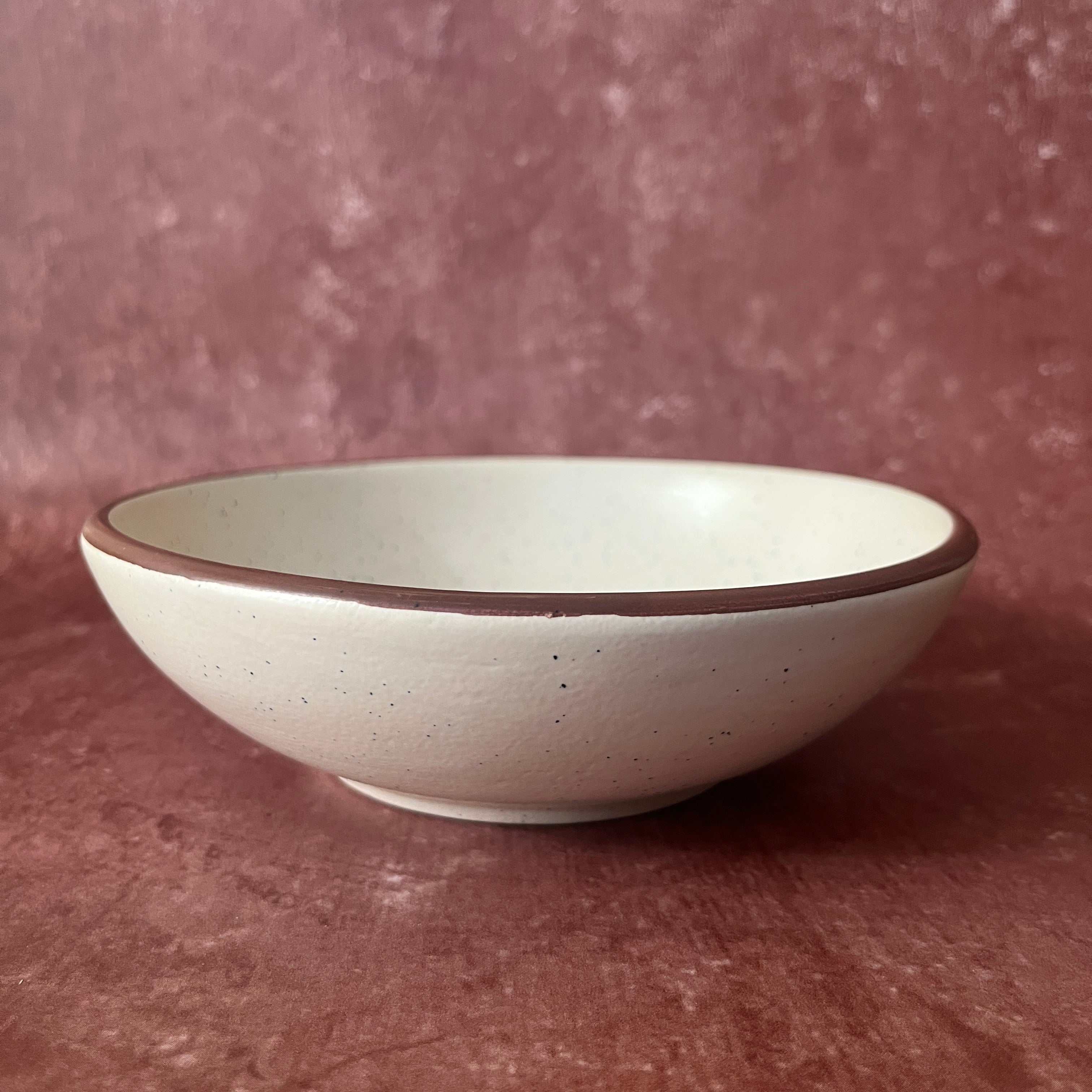 Ceramic Pasta Bowl - Set of 2 - Coffee Brown Rim