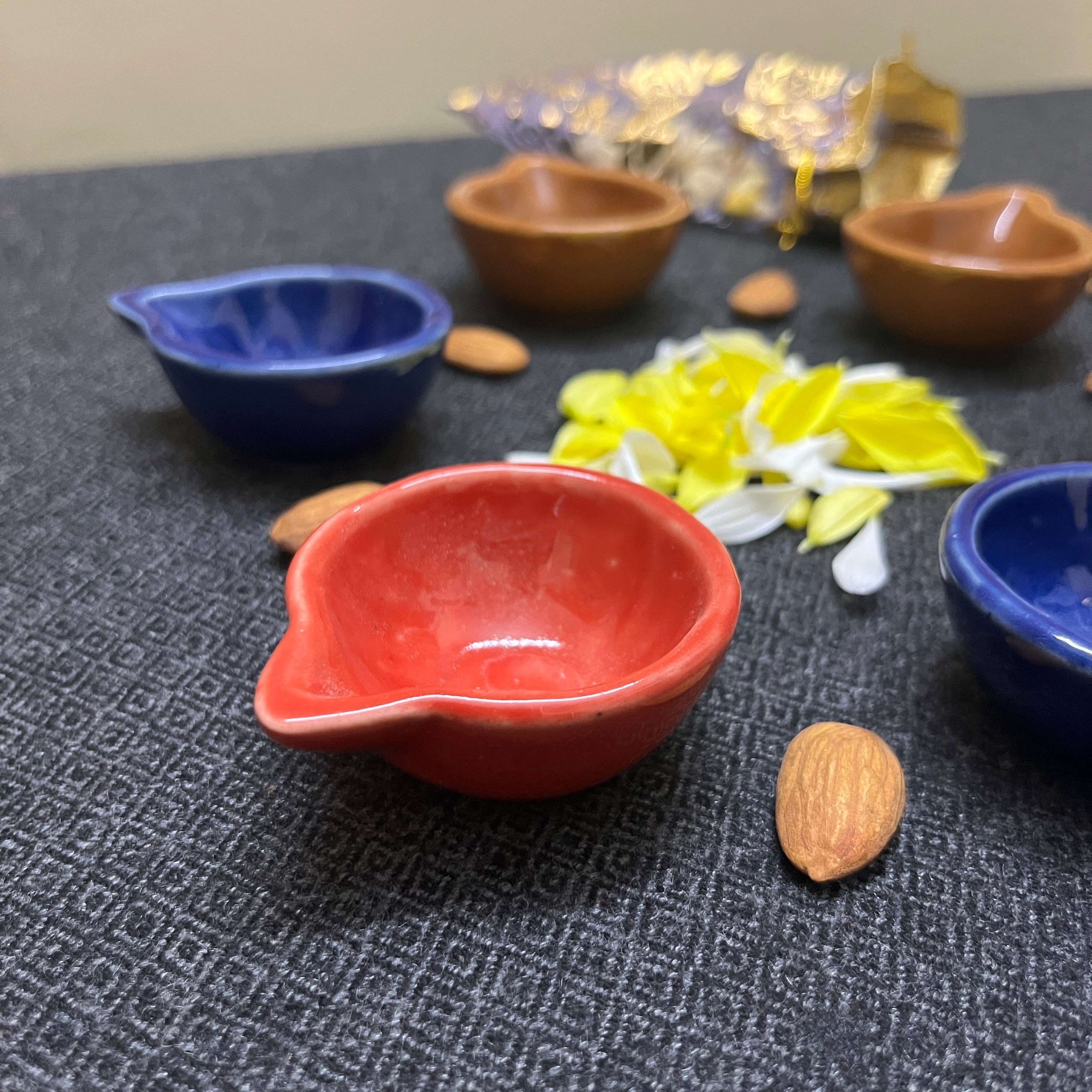 Ceramic Traditional Diya (Set of 6)
