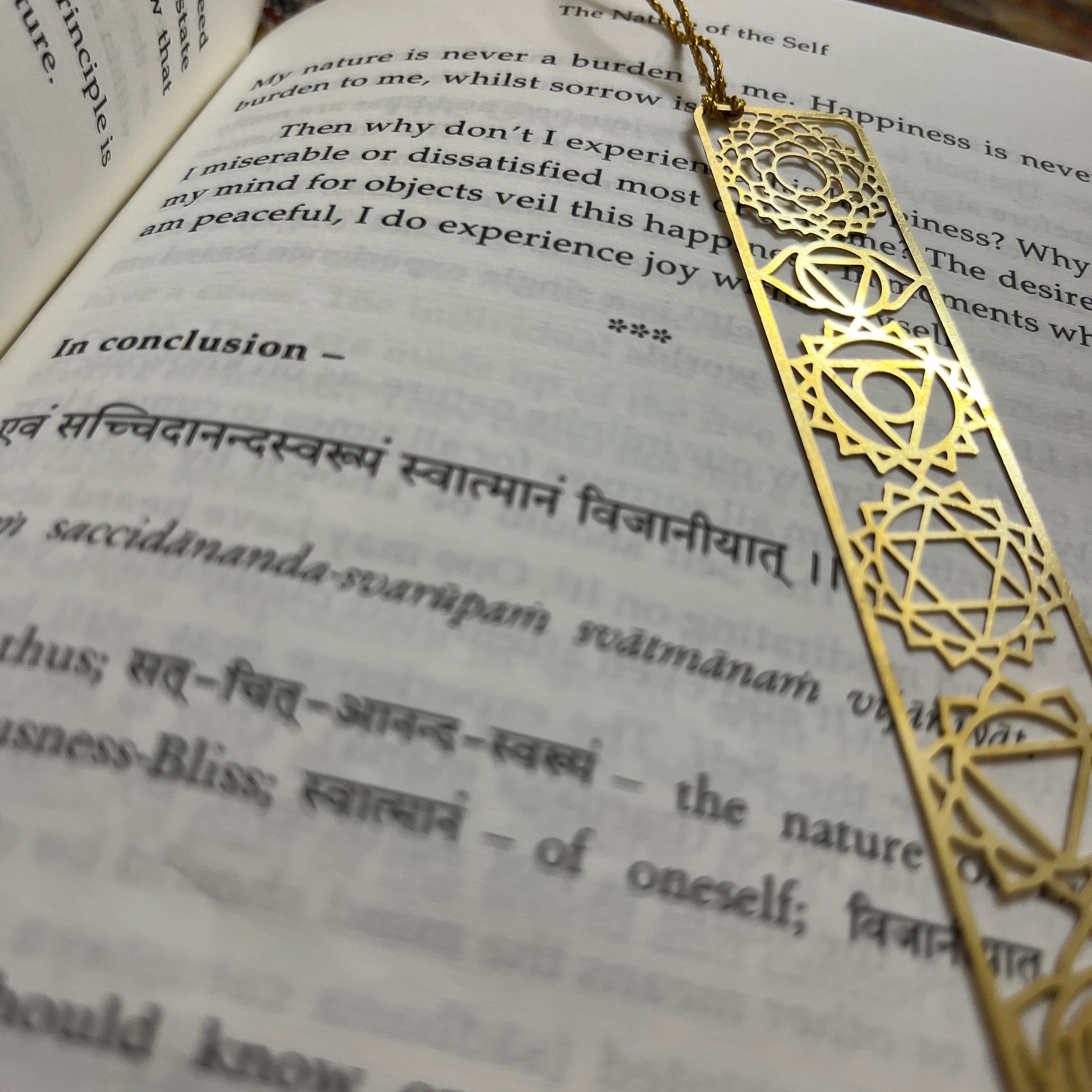 7 Chakras Premium Brass Bookmark With Tassel