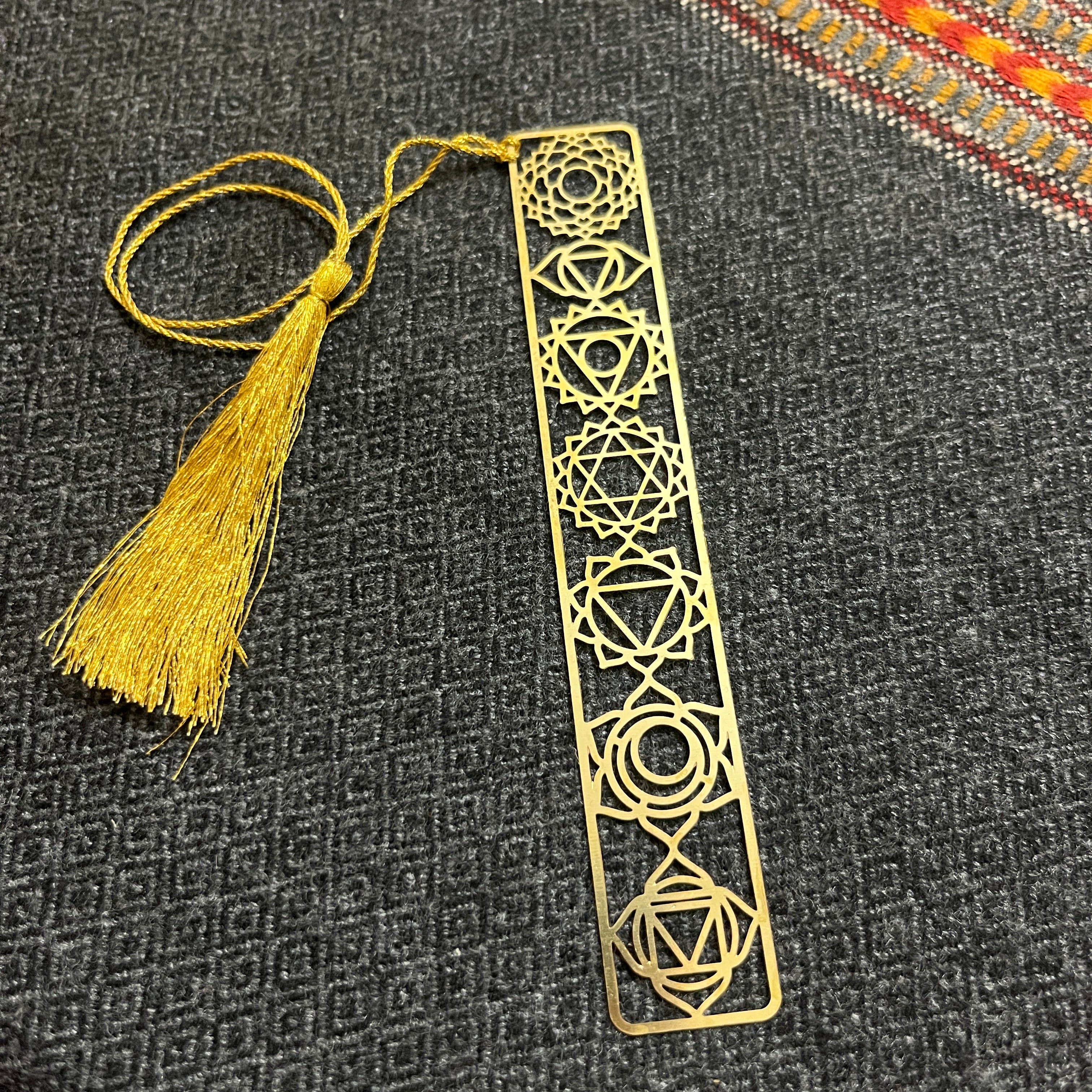 7 Chakras Premium Brass Bookmark With Tassel