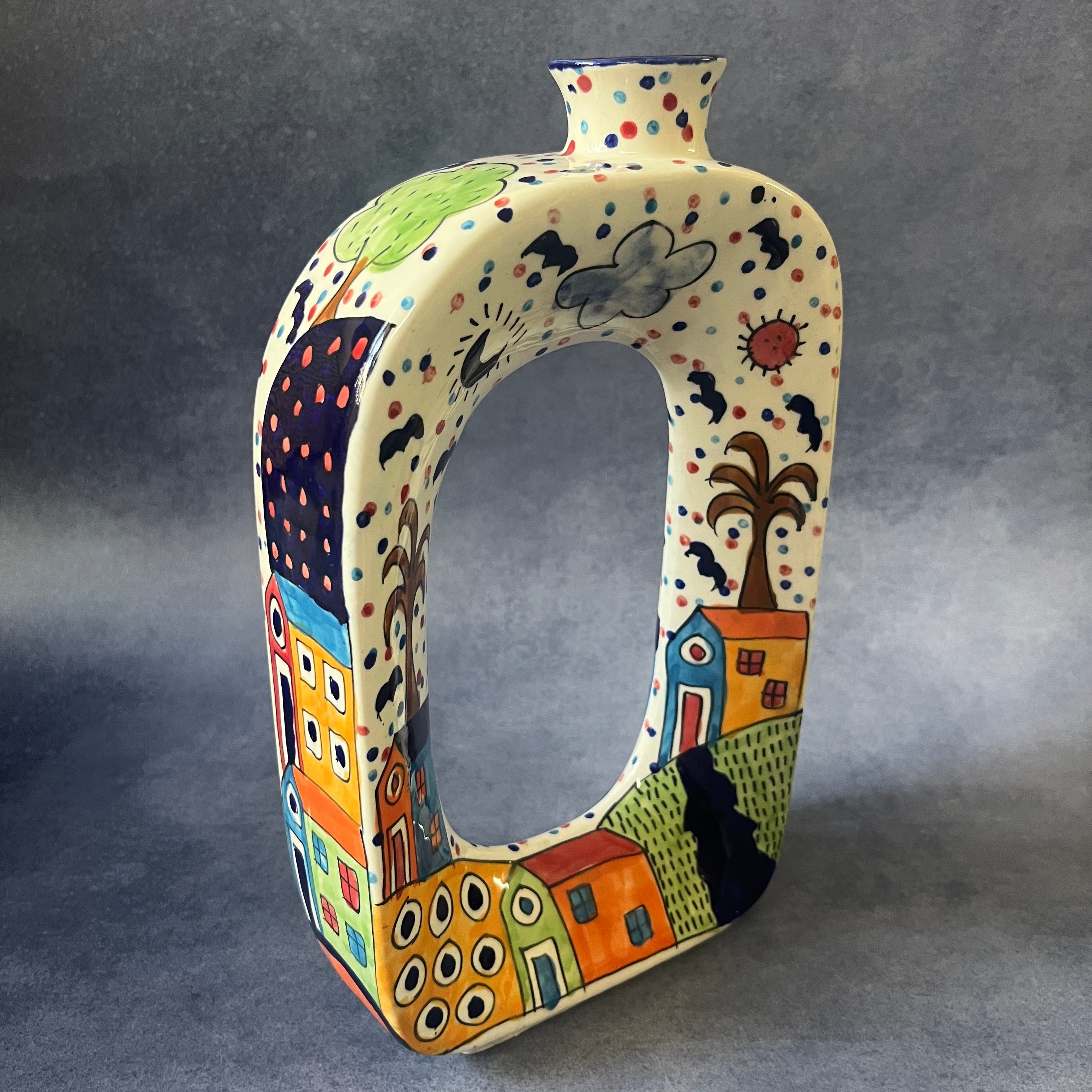 Ceramic Donut Vase - Village Vista Print