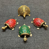 Dhokra Brass Decorative Tortoise - Red - Small
