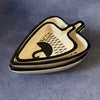 Ceramic Serving Platter - Set of 3 Leaf Shaped Plates - Umbrella Motif