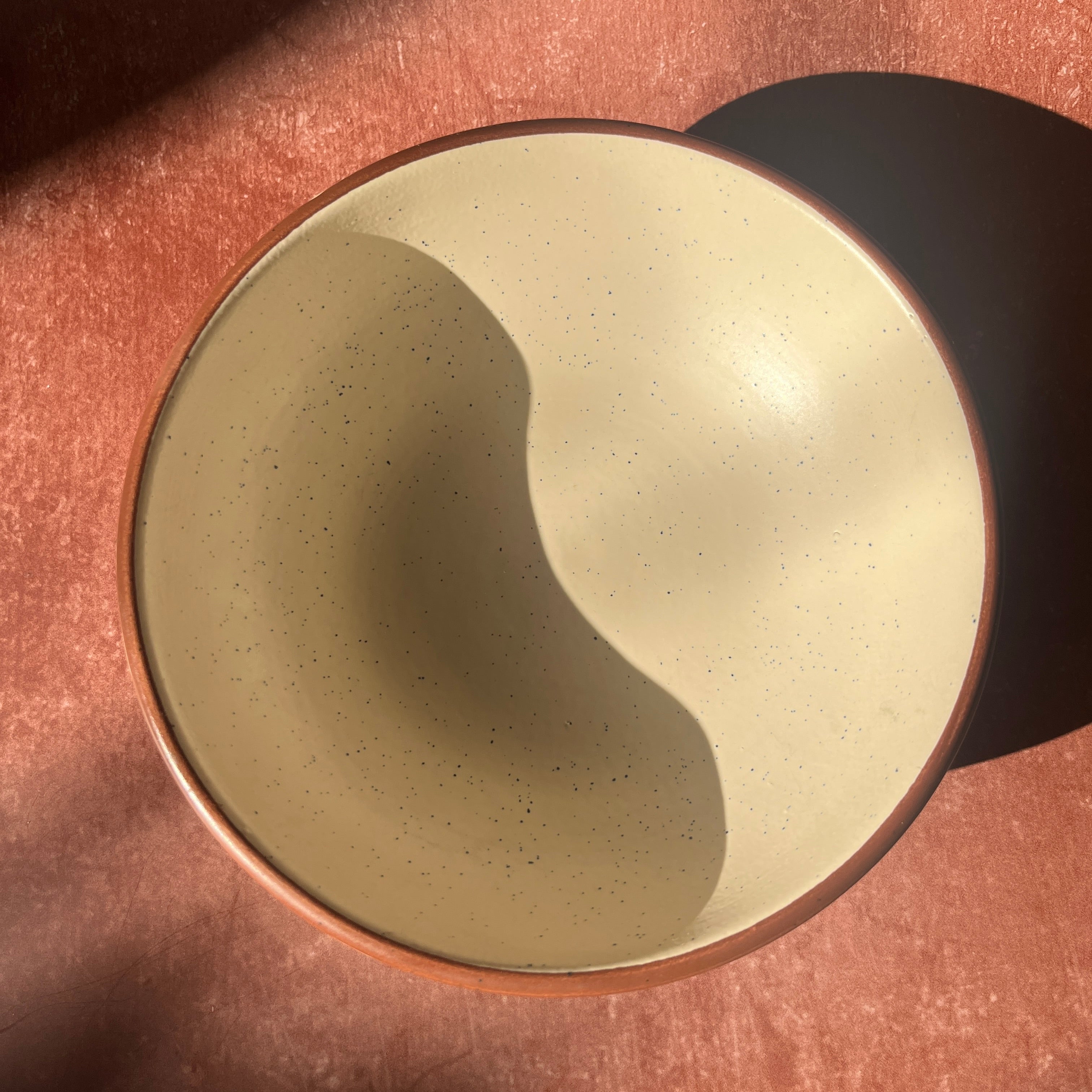 Ceramic Pasta Bowl - Set of 2 - Coffee Brown Rim
