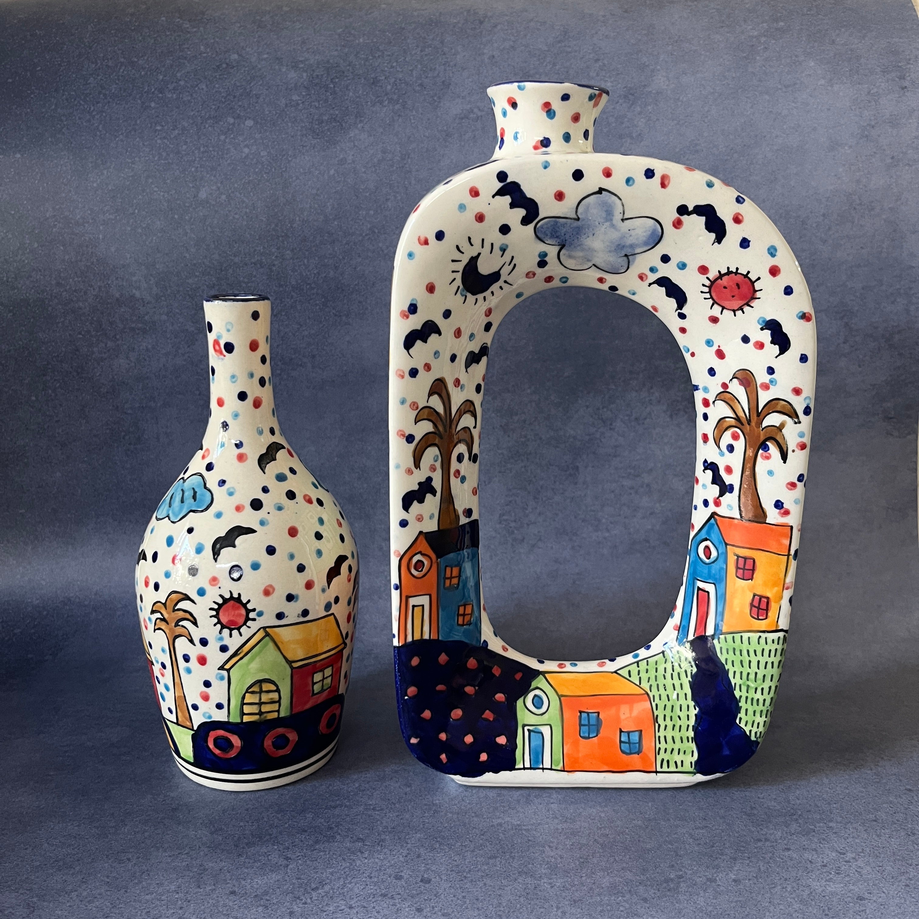 Ceramic Donut Vase - Village Vista Print
